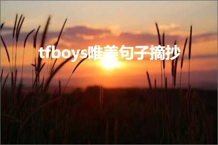 tfboys唯美句子摘抄（文案671条）